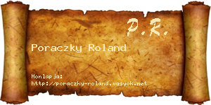 Poraczky Roland névjegykártya